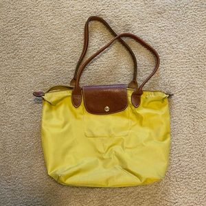 Green/Yellow Longchamp regular size purse